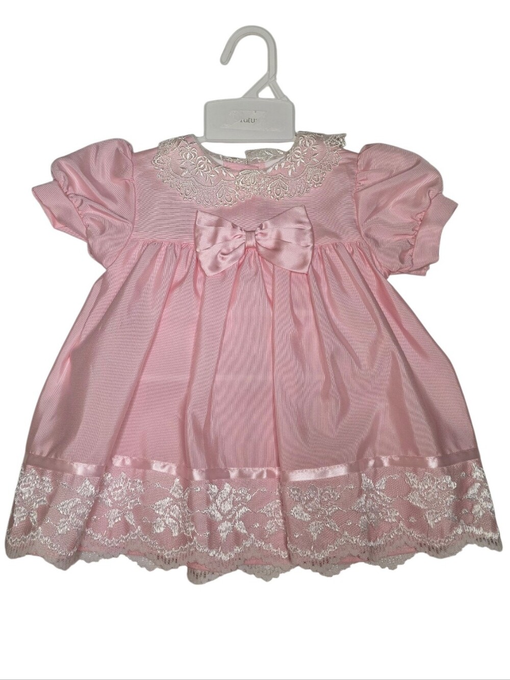 Vintage Kids Cutest One Moments Pink Lace Formal Cocktail Dress Baby Girls 12m